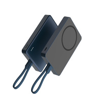 Cargador Portátil Magnético de 10000mAh con Carga Rápida PD de 20W, Cable Tipo-C Integrado y Carga Inalámbrica Delgada de 15W