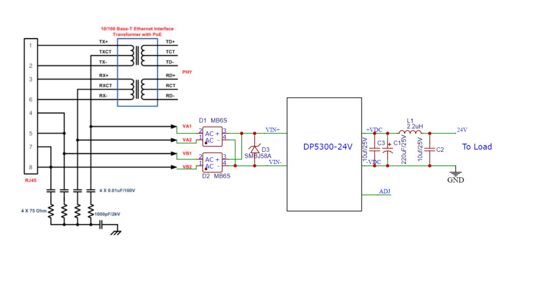 SDaPo DP5305 5V 4A IEEE802.3af/at Standard Support Gigabit 10M/100M/1000M Pin to Pin AG5305 POE Module