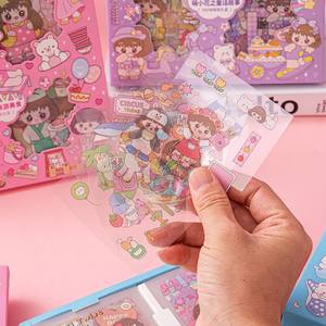 Mignon Kawaii fille autocollants Pack 100 feuilles PET mignon décoration Scrapbook fournitures autocollant main grand livre matériel bande ensemble autocollants - Product Image 3