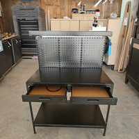 Vente en gros d'établi de travail industriel en métal Rangement d'outils Armoire à outils d'atelier robuste Établi utilitaire en métal de garage avec tiroir