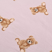 Tissu tricoté côtelé 10*5 en DTY Spandex imprimé numériquement, personnalisé en usine, de bonne qualité, brossé des deux côtés, léger, pour vêtements de nuit pour filles