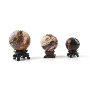 DIY venda quente fábrica direta natural cristal polido Gary Opal esfera cura pedra bola para presente