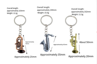 Porte-clés musical Elechobby, mini saxophone, porte-clés en métal 3 couleurs, instrument de musique, cadeau pour les amateurs de musique