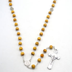 Jerusalem Sacra terra perline santo religioso benedetto croce <span class=keywords><strong>rosario</strong></span> collana pino cattolico in legno <span class=keywords><strong>catena</strong></span> del <span class=keywords><strong>rosario</strong></span> - Product Image 3