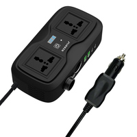 Onduleur de Puissance Voiture 200W à Vente Chaude, Convertisseur CC 12V vers CA 110V 220V avec 2 Prises USB Universelles