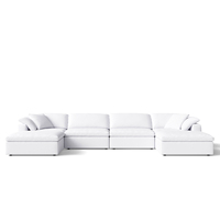 Canapé modulaire en U FERLY de style italien, double chaise longue, coussins en duvet, reconfigurable, pour salon
