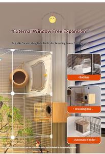 Grande <span class=keywords><strong>cage</strong></span> à oiseaux en plastique solide et écologique, durable, pour perroquets, utilisation intérieure et extérieure, design luxueux - Product Image 4