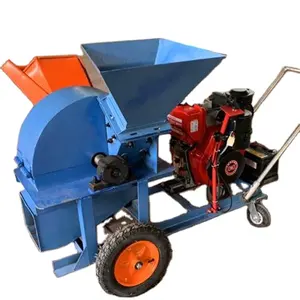 Automatic diesel engine Wood Shredder Coconut Husk Grinding Sawdust Machine Convenient to move Tree Branches Crusher