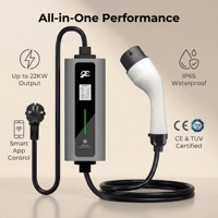 Chargeur de véhicule électrique portable WiFi TUYA App Plug and Play Type 2 16A à courant réglable