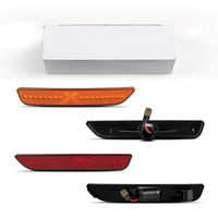 Feux latéraux LED de style X avec lentilles orange et rouges pour Ford Mustang 2010-2014, réflecteurs de pare-chocs avant ambre et arrière rouges, lot de 4 pièces