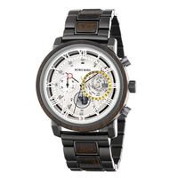 Montre de luxe pour homme en bois de haute qualité, style sport, à quartz, avec pièce de monnaie, excellent cadeau pour la Saint-Valentin