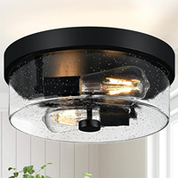 Plafonnier encastré noir, lampe de plafond moderne style farmhouse pour chambre, couloir, salon