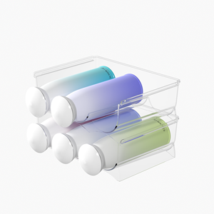 3 Grids Stackable Wine And Water Bottle Holder Plastic Transparent Wine Storage Rack