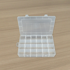 Transparent <b>Plastic</b> Storage <b>Box</b> 24 Compartments <b>Large</b> Size For Jewelry Accessories Hardware Tools Beads Screws Rubber Bands - Product Image 4