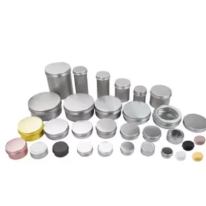 Frascos de alumínio para cosméticos, recipientes vazios para armazenamento de cosméticos, 5g, 10g, 20g, 1oz, 2oz, 4oz, 30g, 60g, 120g, creme, metal, lata de alumínio