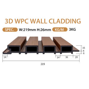 Revêtement mural WPC imperméable et résistant aux UV, panneau mural WPC pour décoration intérieure et extérieure, panneau mural WPC rainuré composite - Product Image 3