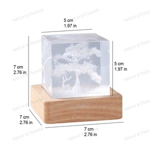 Lampe en résine personnalisée en forme d'arbre de <span class=keywords><strong>cerisier</strong></span>, faite à la main, scène de fleurs de <span class=keywords><strong>cerisier</strong></span> épanouies, veilleuse en époxy, logo gravé au laser - Product Image 5
