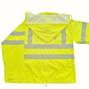 High Visibility Safety Waterproof Reflective <strong>Yellow</strong> <strong>Raincoat</strong> - Product Image 5