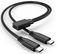 Câble de charge USB C femelle vers double port mâle Type C (uniquement pour la charge, ne peut pas transmettre de données)