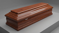 Cercueil en bois massif de style américain simple, finition brillante, pour salon funéraire et enterrement - Vente en gros