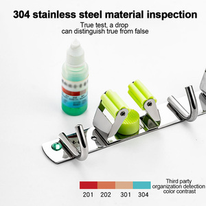 Organisateur de balai en acier inoxydable pour la cuisine et la salle de bain, support mural pour balai, organisateur de serpillière - Product Image 4