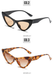 Lunettes de soleil unisexe rétro petit cadre œil de chat vert populaire triangle couleur bonbon lentilles dames filles nouvelle tendance Logo personnalisé PC - Product Image 4