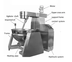 Reiskoch mischer Maschine Gasheiz mantel Kochkessel Industrie Niedrig preis automatische Lebensmittel koch maschine zu verkaufen