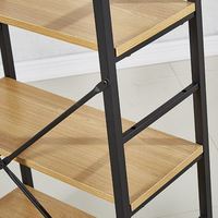 Estantería Industrial moderna de 5 niveles, estantería inclinada de madera para libros para comedor escolar o sala de estar, muebles para el hogar