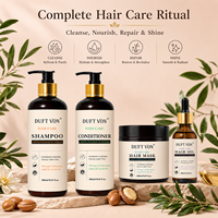 Kit Capillaire Végétalien Naturel Bloqueur DHT 4 Étapes : Shampoing, Après-shampoing, Masque, Huile – Nettoie, Nourrit, Répare, Booste la Brillance – Pour Tous Types de Cheveux – OEM