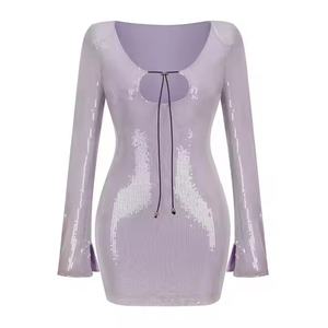 เดรสออกงานคุณภาพสูง ดีไซน์หรูหรา แขนยาว กระชับสัดส่วน แต่งเลื่อมวิบวับ ทรงเข้ารูป ลดราคาพิเศษ - Product Image 6