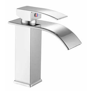 Keran kamar mandi, keran kamar mandi shower nikel disikat, gagang tunggal Stainless Steel, keran wastafel kamar mandi, keran wastafel - Product Image 1