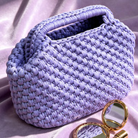 Sac à main en fil tissé à la main pour femmes, couleur unie, sac à bandoulière léger de luxe pour les vacances à la plage