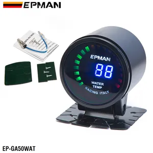 EPMAN pengukur suhu air mobil, Motor mobil 2 "52mm Digital asap 20 LED Digital dengan Sensor braket EP-GA50WAT