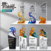 Trophée Luster Récompense Réunion Annuelle Carte d'Honneur Année du Dragon Modèle Créatif Employé Exceptionnel 62 Cadeaux d'Affaires