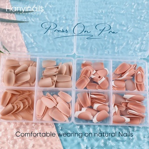 Hanyinails Kit de beauté des ongles de haute qualité OEM fournitures Style français X embouts de cercueil ongles à presser boîte d'emballage élégante pour les doigts - Product Image 2