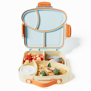 High Quality Pink Girls Cartoon Bento <b>Lunchbox</b> 4 Compartment Tray Microwavable Kids' Storage High Temperature Resistance Sauce - Product Image 2