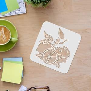 6 pochoirs citron d'été en PET <span class=keywords><strong>de</strong></span> 7,9x7,9 pouces, modèles <span class=keywords><strong>de</strong></span> <span class=keywords><strong>peinture</strong></span> citron, pour décoration murale, <span class=keywords><strong>sol</strong></span> en bois et carrelage, style Ferme et Manoir, pour un message <span class=keywords><strong>de</strong></span> bienvenue - Product Image 3