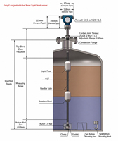 Transmetteur de niveau magnétostrictif numérique, capteur de niveau de liquide avec sortie 4-20mA Hart Modbus RTU RS485 pour le diesel, le carburant, l'essence