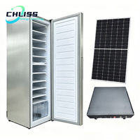 Congélateur vertical solaire 198L hors réseau, 11 niveaux, 24V CC, machine à glaçons à congélation rapide pour zones rurales