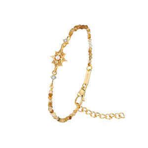 Star <b>Beaded</b> <b>Bracelet</b> With Zircon And Pearl Women's Fashion Charm Jewelry Zinc Alloy Chain Link Design - Product Image 1
