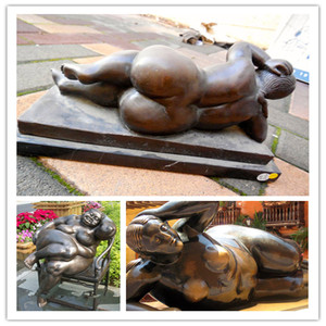 Gran tamaño Metal Art Bronze Lying Lady Fat Woman Estatua Venta caliente - Product Image 5