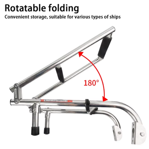 4단 미끄럼 방지 접이식 도크 사다리 316 스테인리스 스틸 요트 보트 액세서리 해양 용품 (2+2단 포함) - Product Image 5