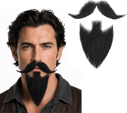 Barba Falsa De Halloween Y Cosplay Con Banda Elástica | Estilo Pirata Realista En Marrón-gris, Ligera Y Cómoda Para Fiestas Y Disfraces