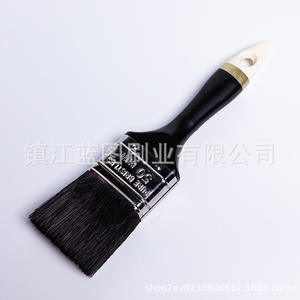 Brocha plana para pintar con cerdas de cerdo, mango de plástico, 15-24 mm, negra, origen Zhenjiang, para uso en pintura. - Product Image 1