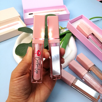 Kits de gloss à lèvres brillant effet miroir, gloss à lèvres liquide mat velours, waterproof, 2 en 1, crayon à lèvres et gloss à lèvres LED, marque privée