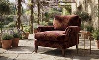 Tissu d'ameublement élégant imprimé léopard et fleurs rouges au mètre, textile décoratif haut de gamme pour la rembourrage de meubles