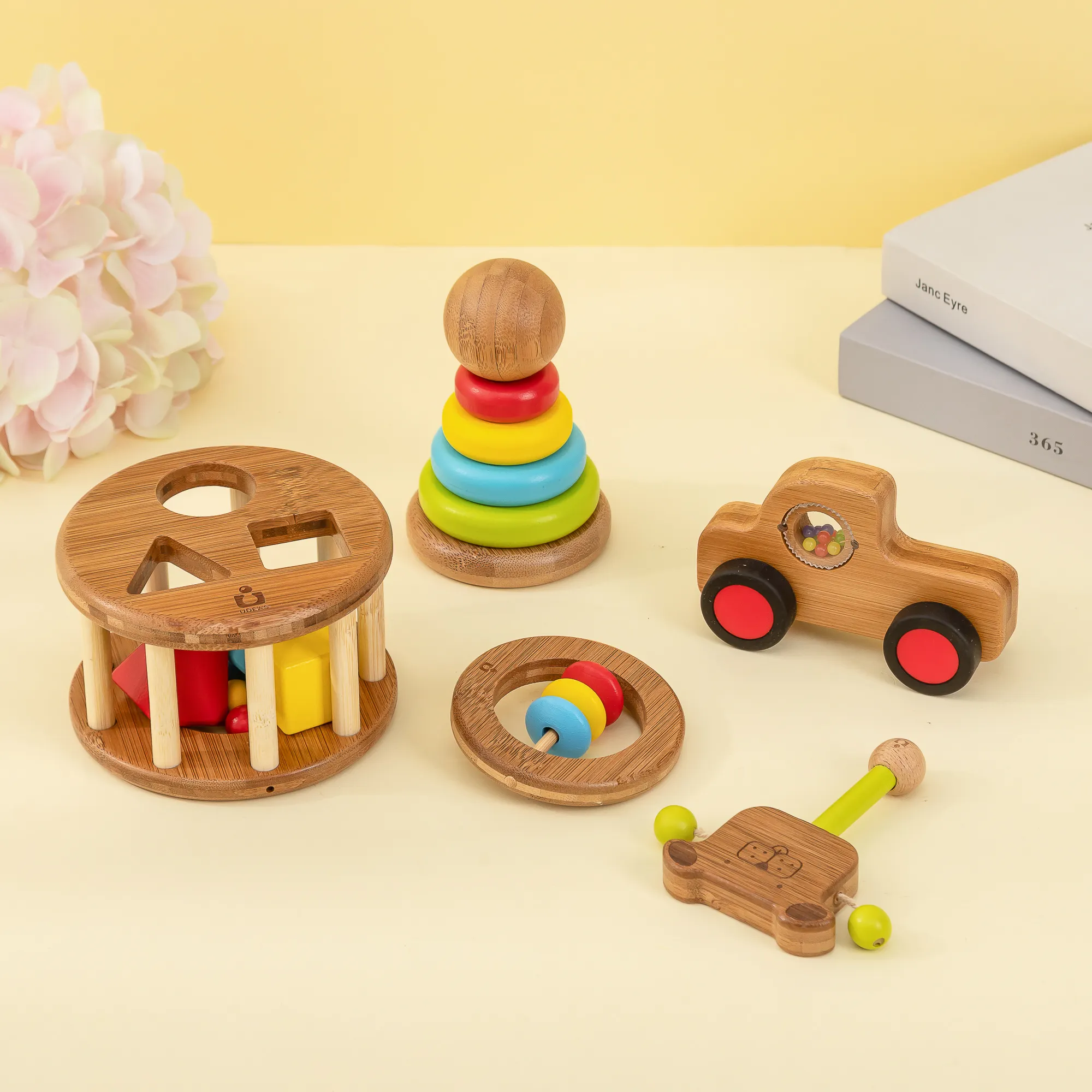 UDEAS 2 3 साल के बच्चे बांस खिलौना बच्चे पहेली खेल Sorters शैक्षिक लकड़ी के खिलौने