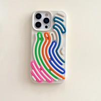 Coque en silicone amusante et créative anti-stress avec labyrinthe DIY pour iPhone 17 16 15 14 13 Pro Max, motif arche et empreinte digitale