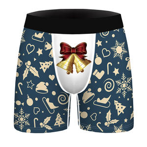 Sous-vêtements sexy, boxers longs et doux, impression 3D personnalisée de Noël, boxers pour hommes - Product Image 3