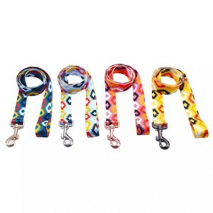 Hot Sell Colorful Adjustable Webbing Durable Sublimation Printed <b>Personalised</b> Collars & Leashes Set Nylon Leash <b>Dog</b> Pet <b>Harness</b> - Product Image 3